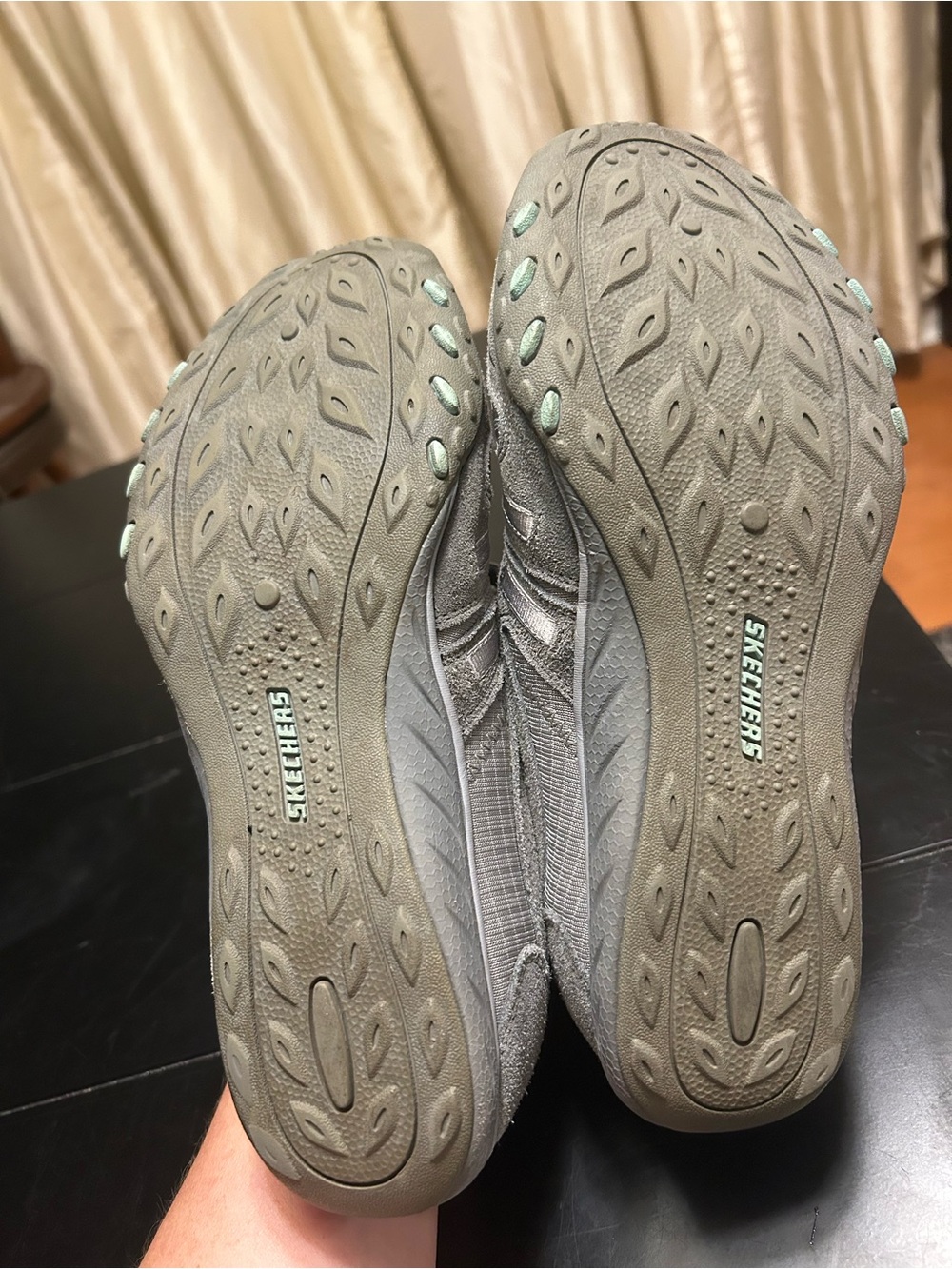 Skechers Light Gray Lace-Up Sneakers with Mint Insole - Picture 8 of 8